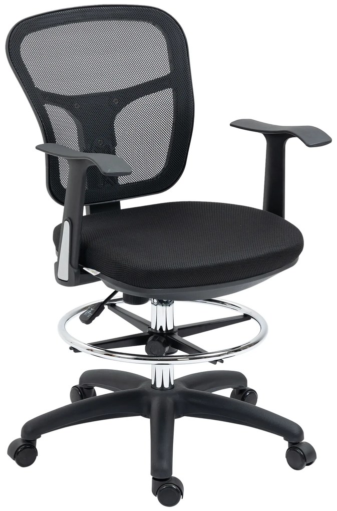 Vinsetto Fauteuil de birou scaun din plasă scaun de birou cu șezut înalt reglabil cu suport de picioare rotativ la 360 ° | Aosom Romania