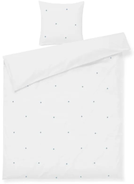 Lenjerie de pat albă din bumbac percal pentru pat de o persoană 140x200 cm Daisy – JUNA