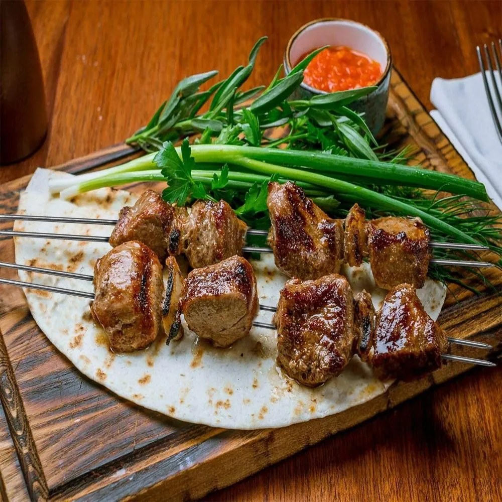 Țepușe pentru frigărui BBQ XL DELANO, lungime 30 cm – set 8 buc.