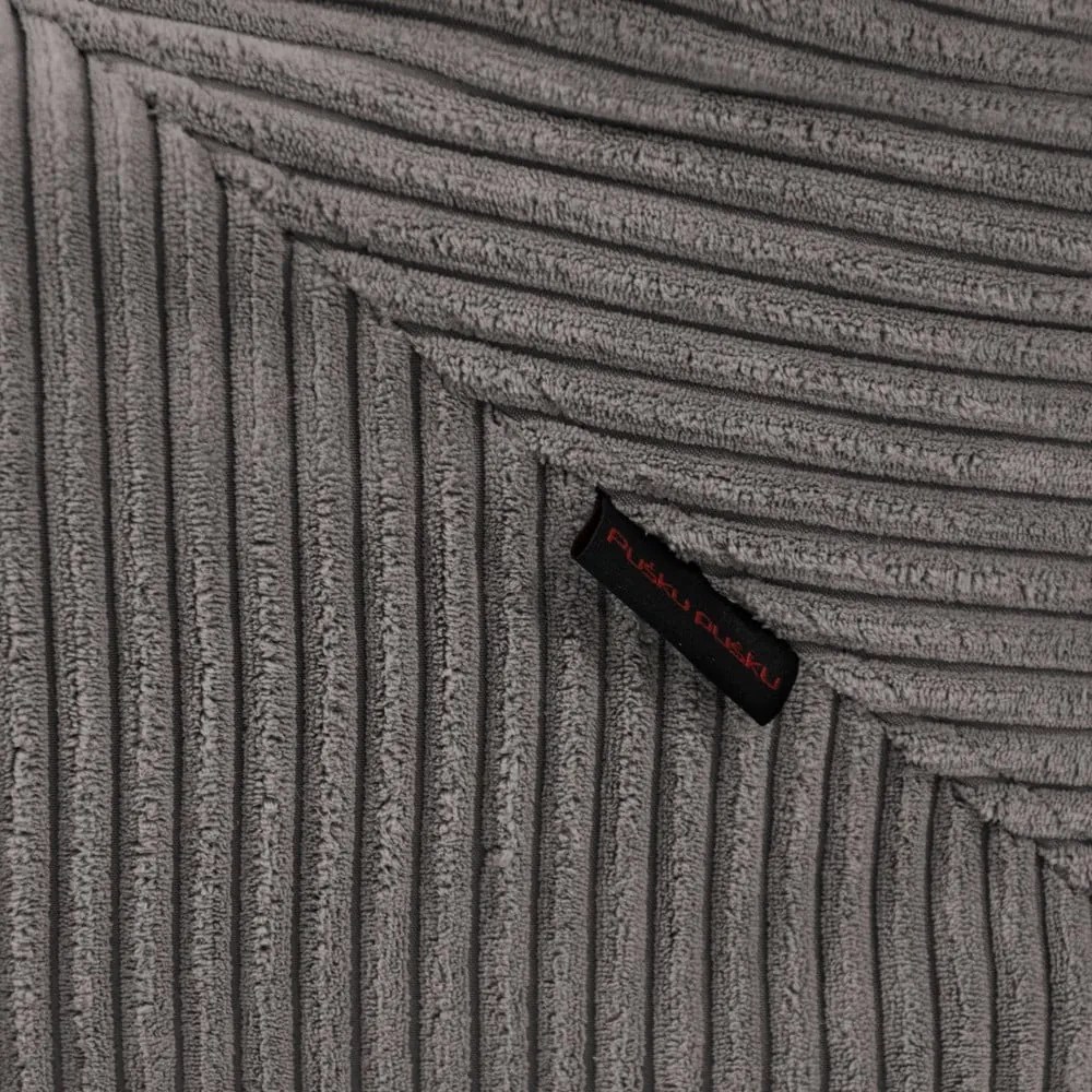 Fotoliu bean bag maro închis cu tapițerie din catifea reiată Tube – SLOWDOWN