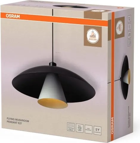 Osram - Pendul cu cablu DECOR FLYING MUSHROOM 1xE27/25W/230V, Ø 50 cm, negru