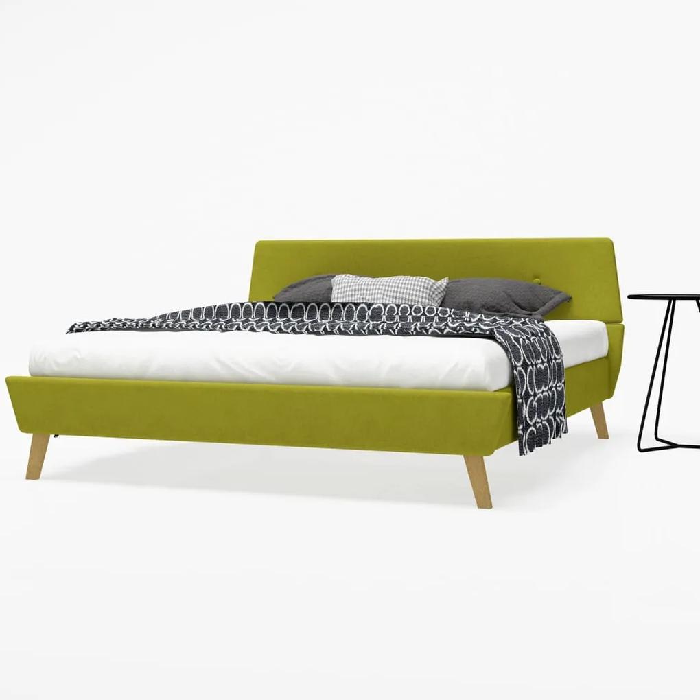 245124 vidaXL Cadru pat, bază șipci, material textil, 160 x 200 cm, verde