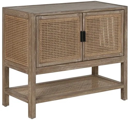 Comoda, natur, din lemn de bayur si rattan, Seraphine