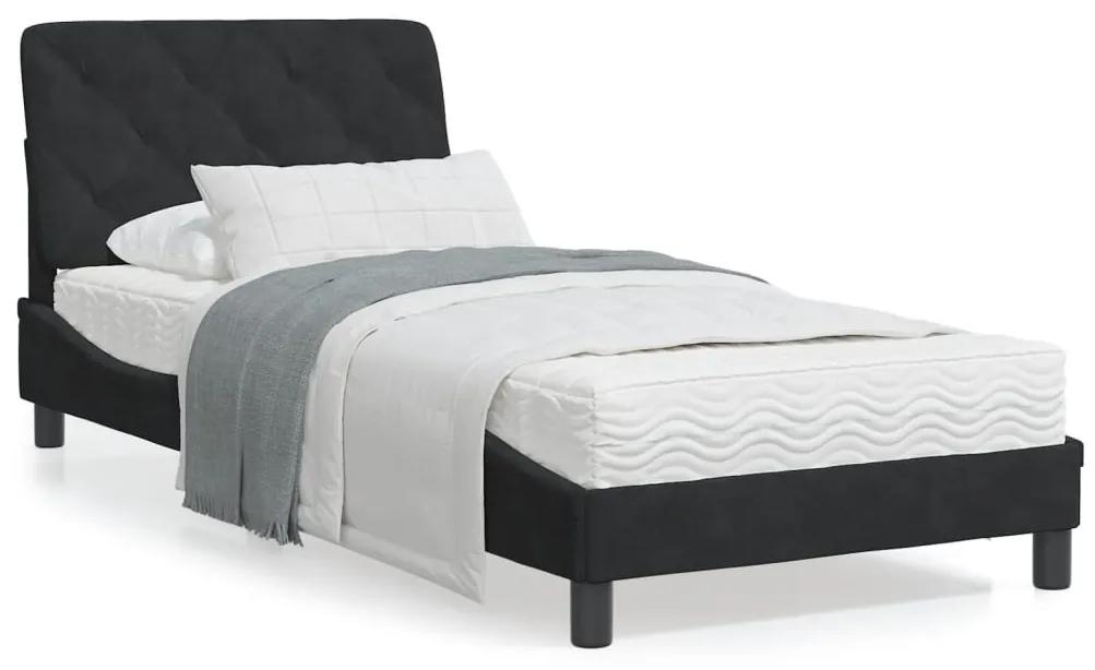 3207889 vidaXL Cadru de pat cu tăblie, negru, 80x200 cm, catifea