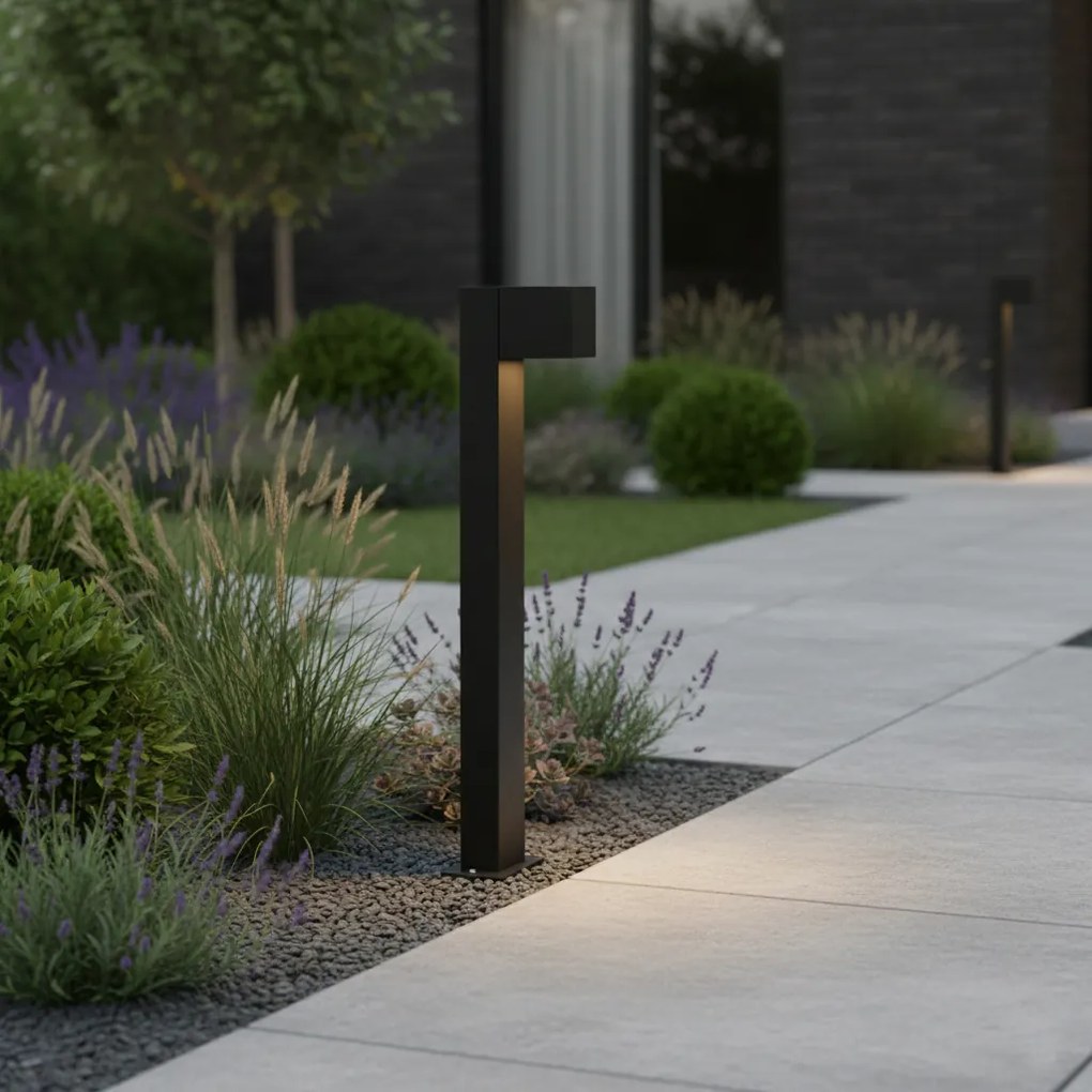 Lampă de podea industrială pentru exterior neagră 65 cm IP44 - Baleno