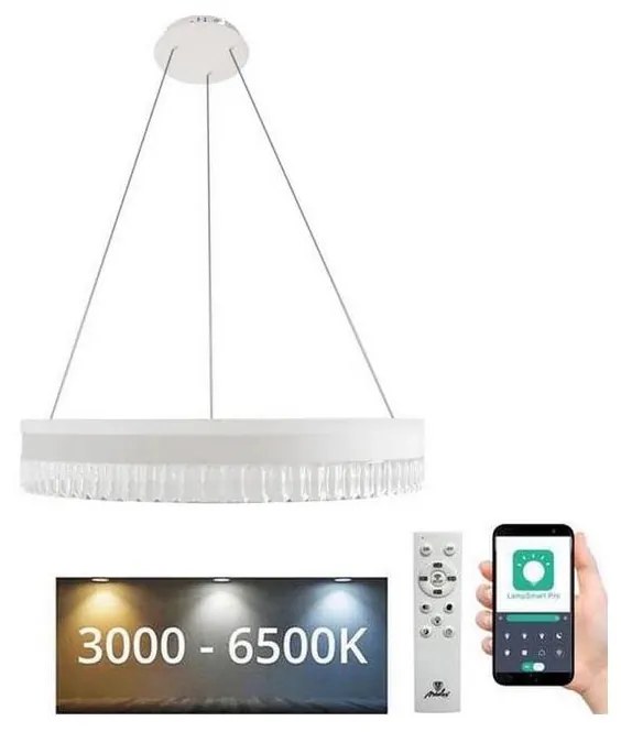 Lustră LED dimabilă pe cablu LED/80W/230V 3000-6500K alb + telecomandă