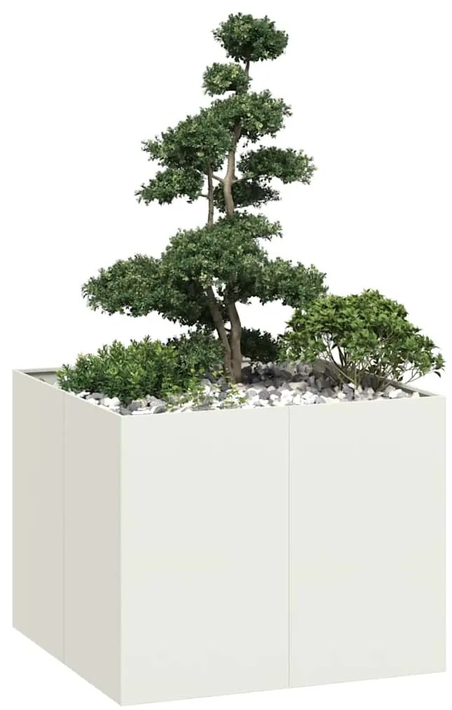 vidaXL Jardinieră alb 100x100x80 cm oțel