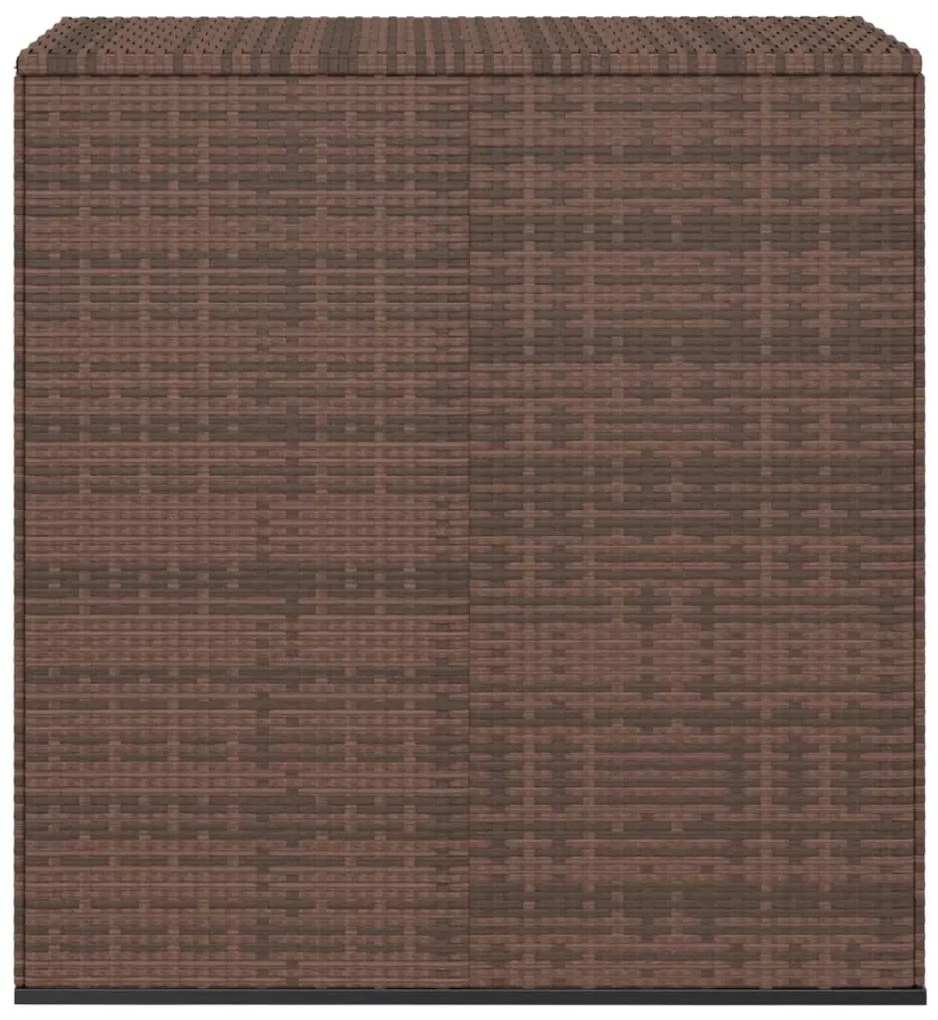 317224 vidaXL Ladă grădină pentru perne, maro, 100x49x103,5 cm, ratan PE