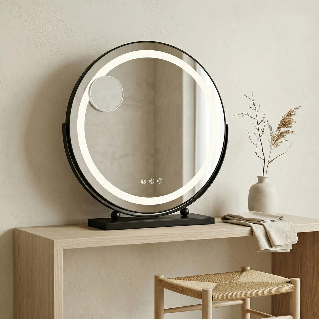 Oglindă LED MAKE-UP Black 50 cm