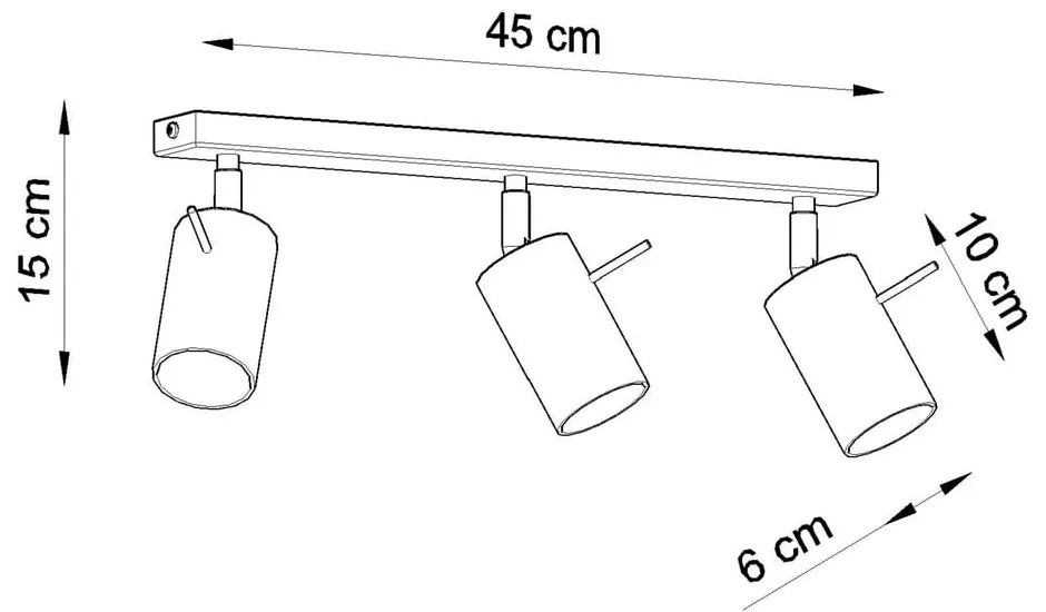 Plafonieră din lemn Nice Lamps Ludwik, lungime 45 cm