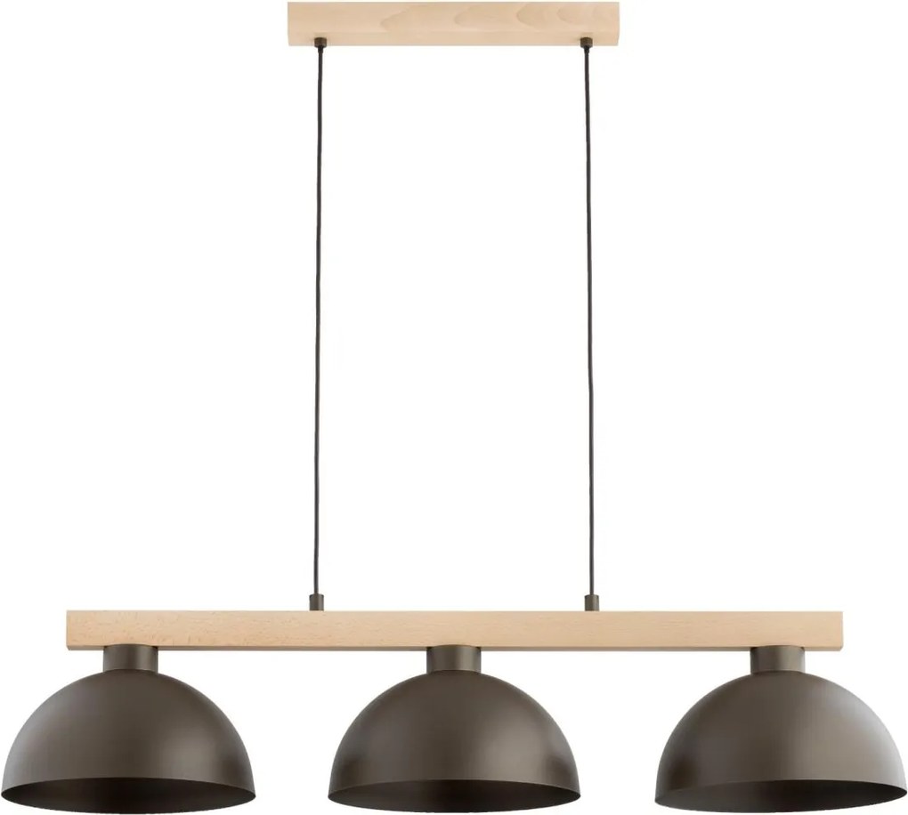 Lustră suspendată VERTA 3xE27/15W/230V, maro/bej