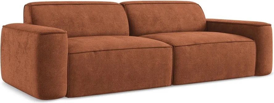 Canapea teracotă cu tapițerie din chenille 244 cm Omao – Makamii