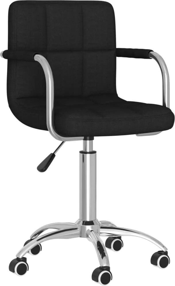 vidaXL Scaun de birou pivotant, negru, material textil