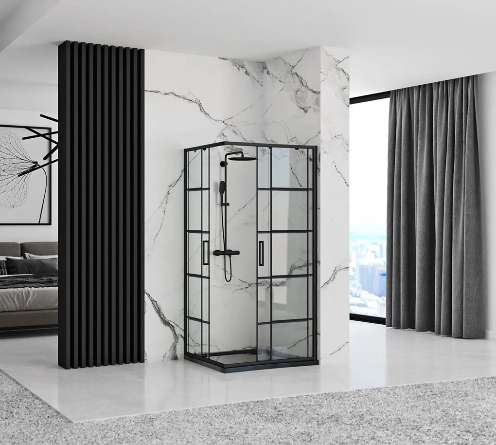 Cabina de dus Rea Concept Black 80x100