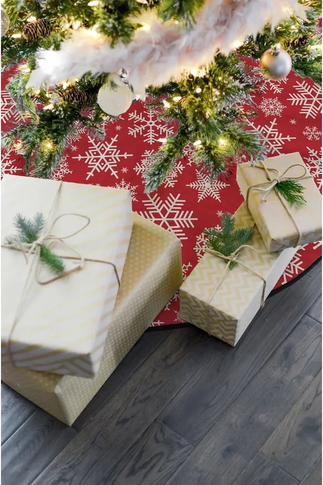 Covor din bumbac pentru bradul de Crăciun Butter Kings Freezy Snowflakes, ø 130 cm