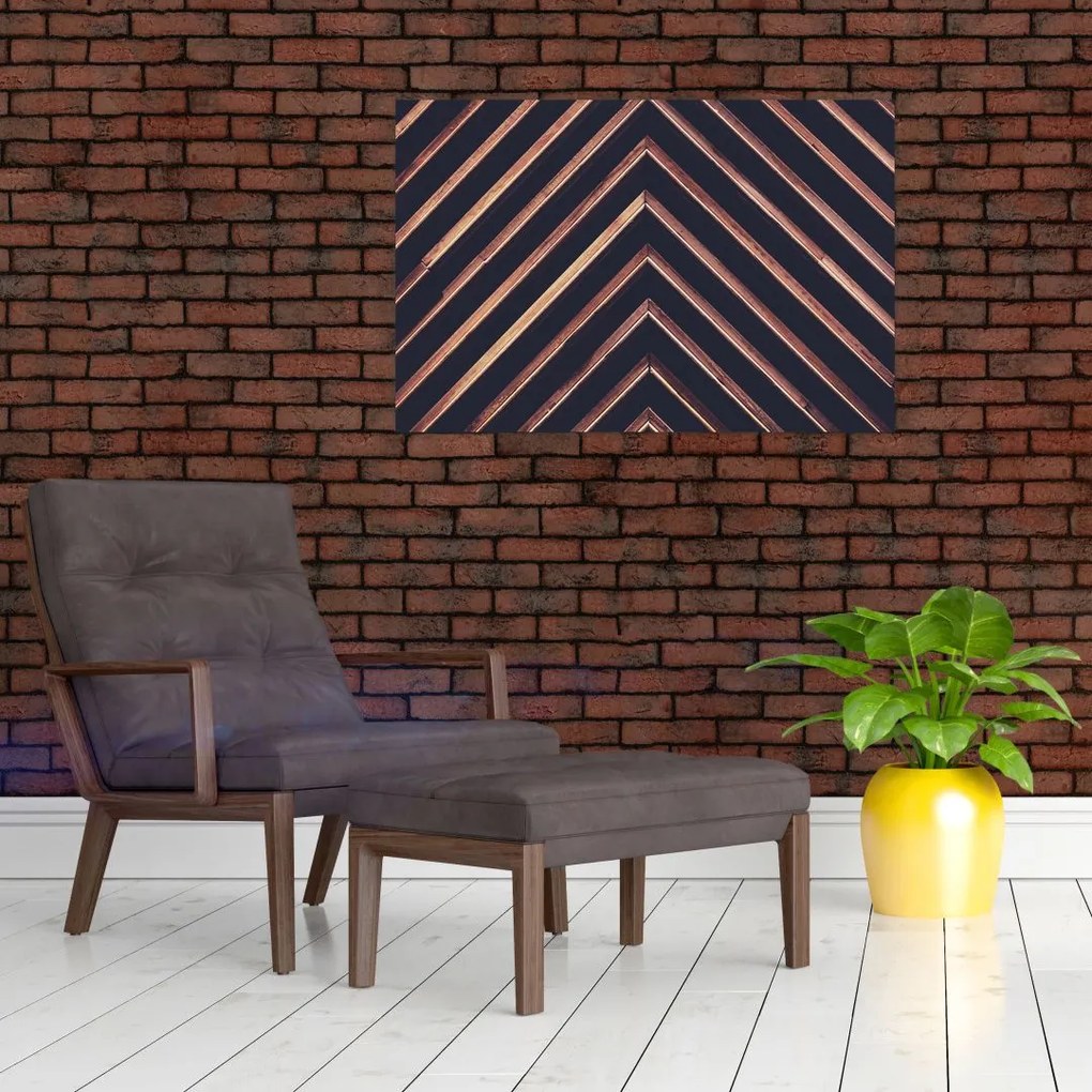 Tablou - Motiv de lemn pe fond negru (90x60 cm)