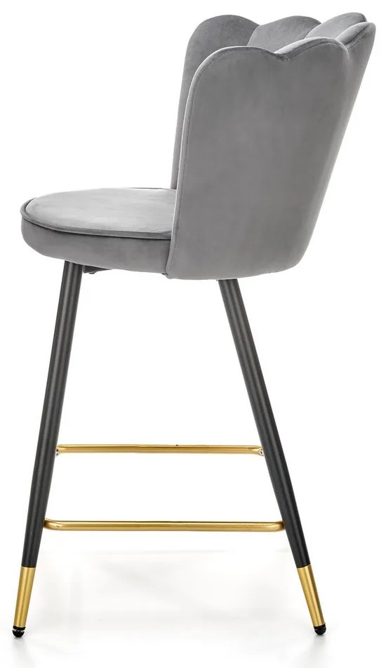 Scaun de bar Knox, gri/negru