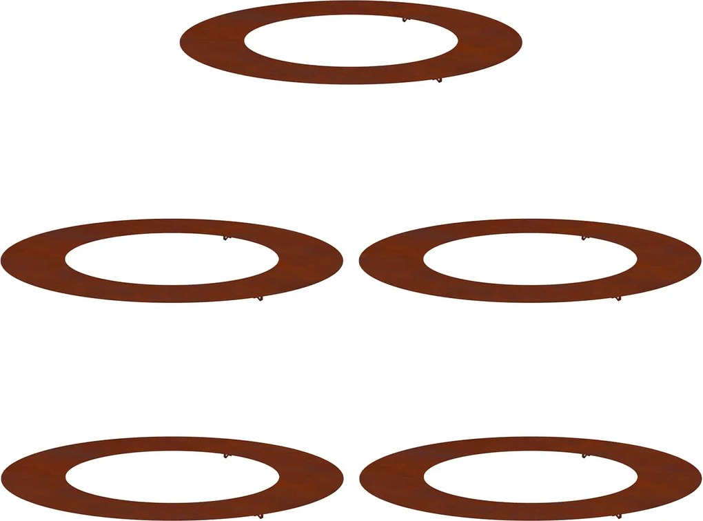 vidaXL potrivit pentru inele de copac plat 5 pcs Maro Ø50 / 80 cm