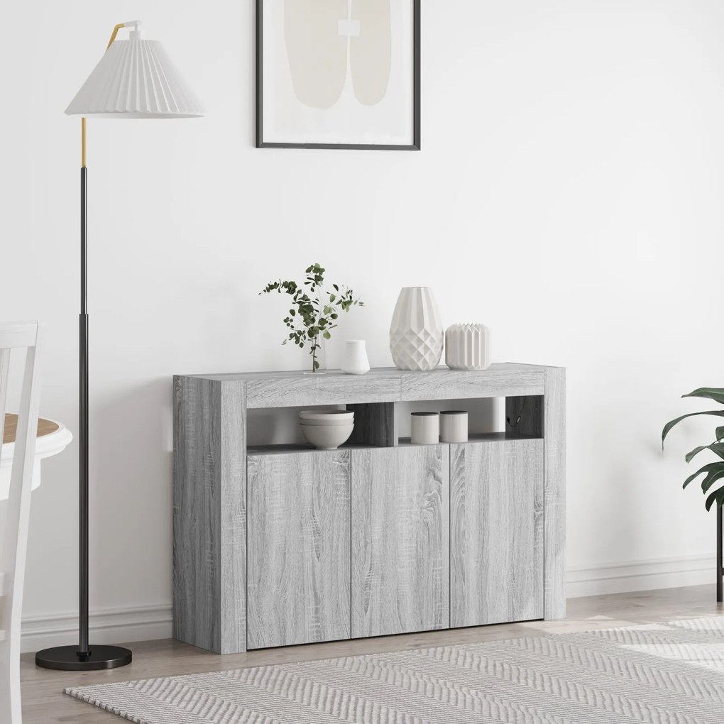 vidaXL Bufet sonoma gri 116 x 30 x 75 cm Lemn compozit