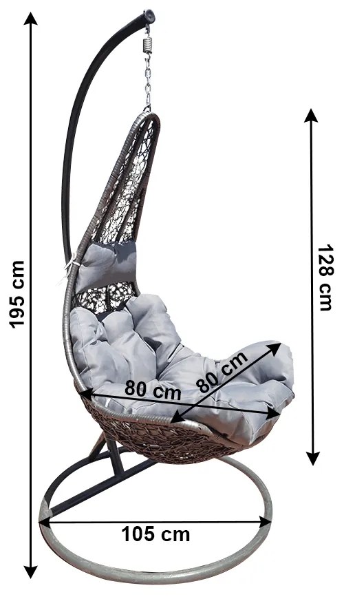 Fotoliu balansoar suspendat Avalanche 2 NEW (gri + gri deschis). 1028889