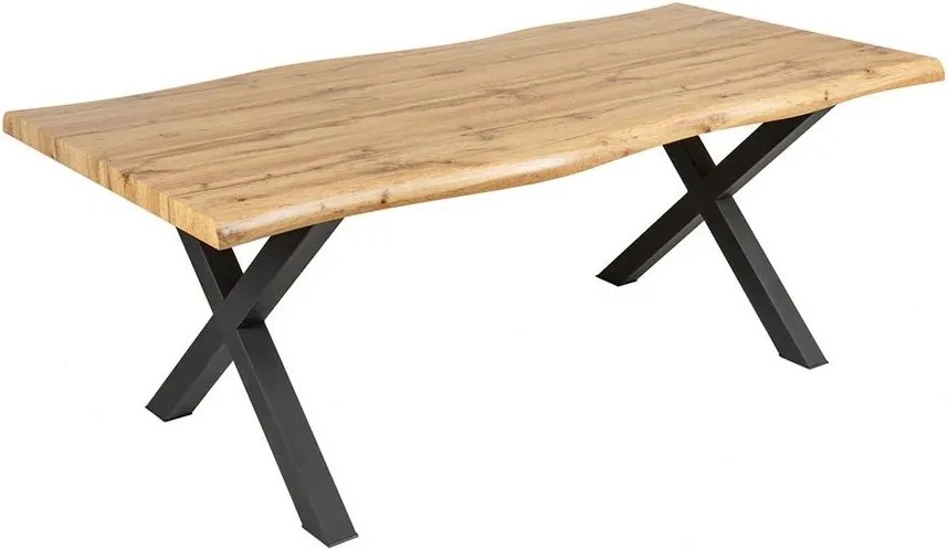 Masa Design Industrial WILD 160cm, aspect stejar salbatic