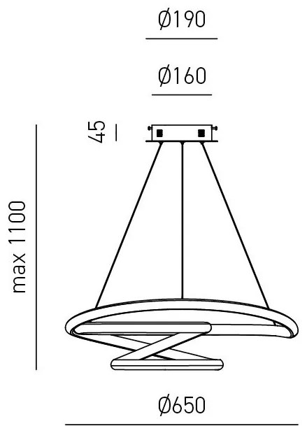 Lustra LED design modern Diva 65cm, auriu, alb sau titan