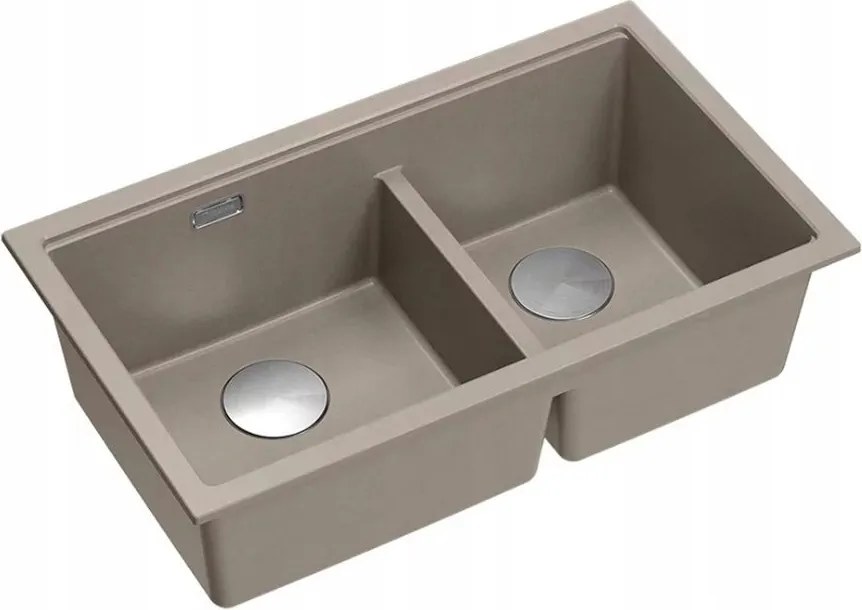Chiuveta compozit incastrata Quadron Logan 120 bej soft taupe - inox 76x45 cm