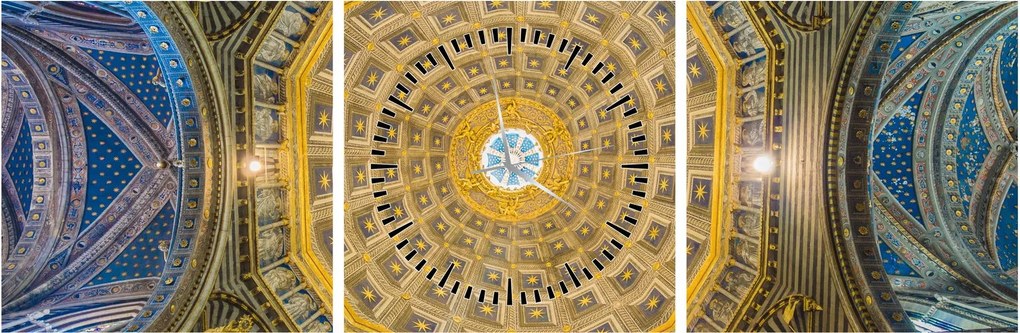 Tablou cu tavanul bisericii Siena (cu ceas) (90x30 cm)