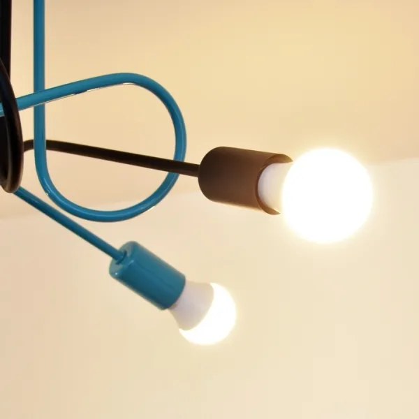 Lustră aplicată OXFORD 4xE27/15W/230V negru/turcoaz