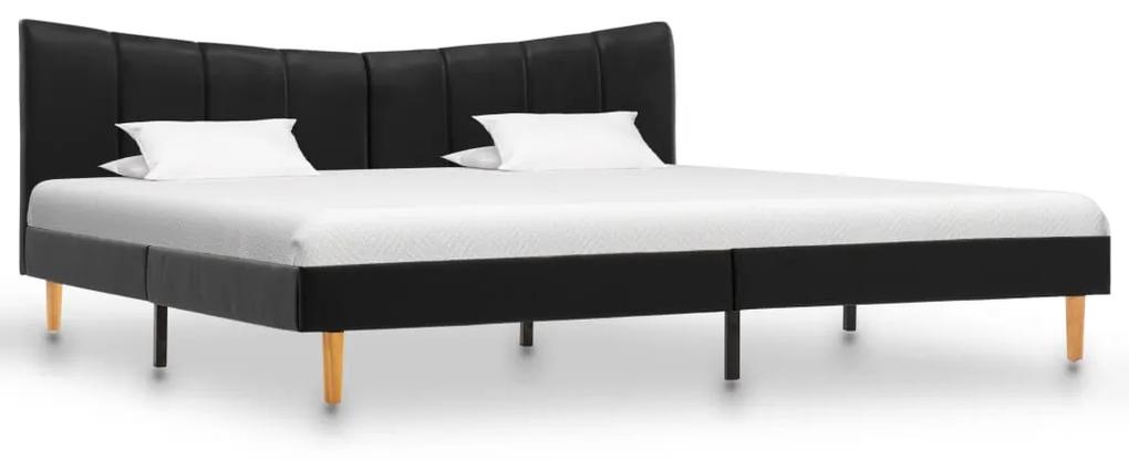288519 vidaXL Cadru de pat, negru, 160 x 200 cm, piele ecologică