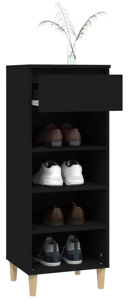 Pantofar, negru, 40x36x105 cm, lemn compozit Negru, 1