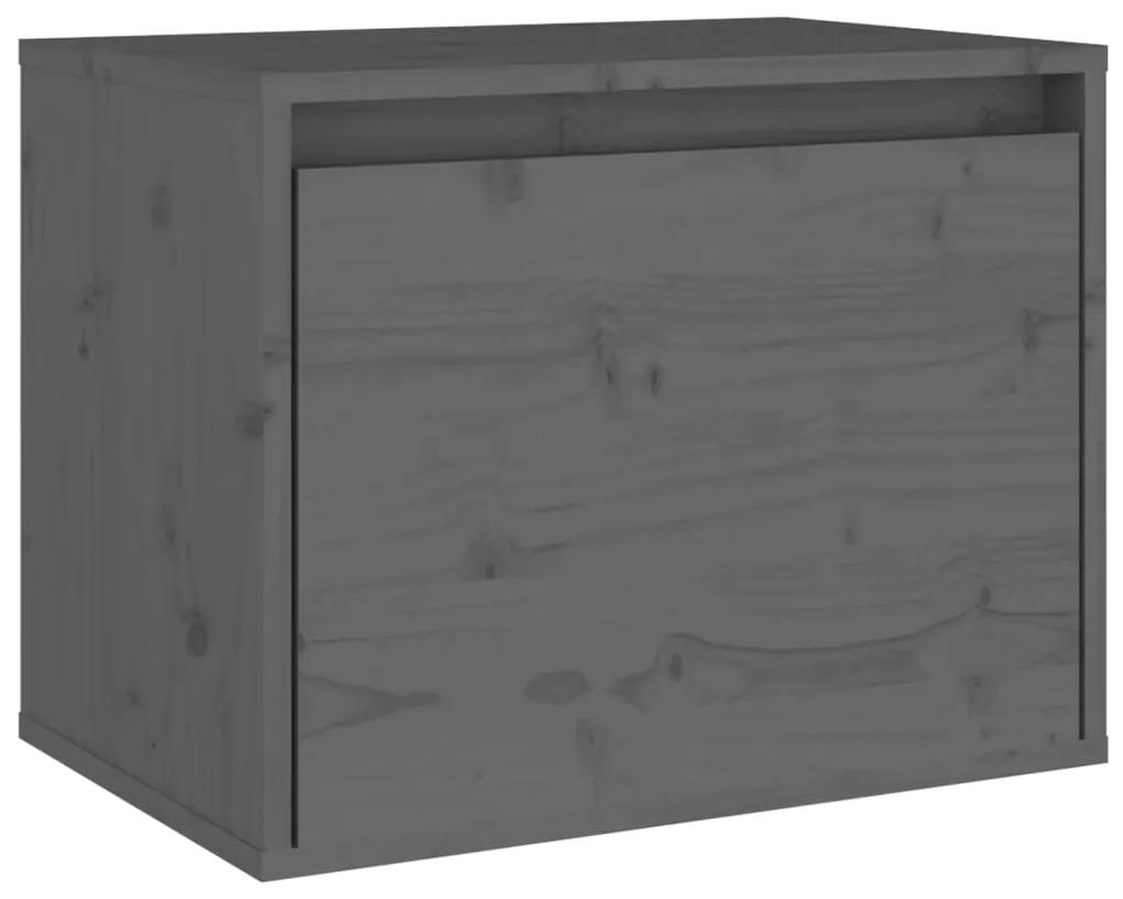 813439 vidaXL Dulap de perete, gri, 45x30x35 cm, lemn masiv de pin