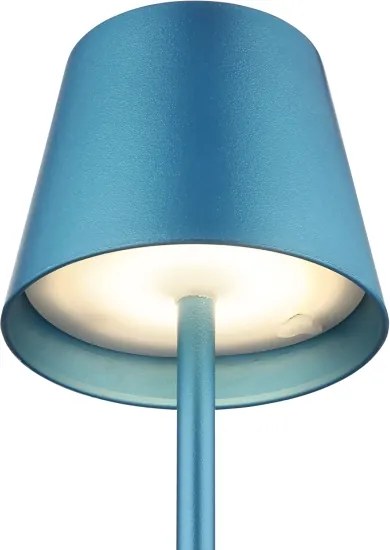 Globo 58488BL-LED Lampă de masă VANNIE, reîncărcabilă, cu control tactil și reglare a luminozității, pentru exterior 3W/5V IP54 1800mAh albastră