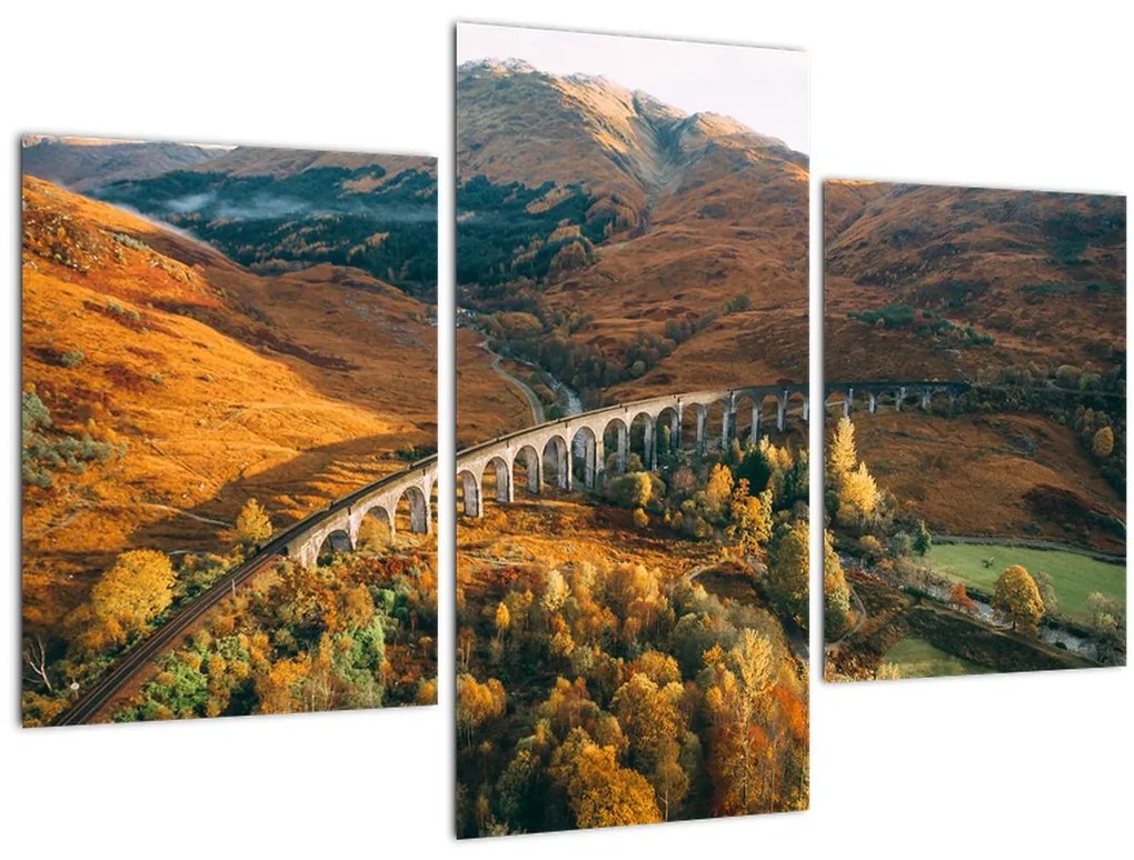 Tablou cu pod în valea din Scoția (90x60 cm)