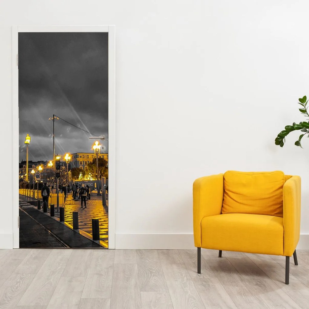 Fototapet pentru ușă - Roata Ferris în amurg (95x205cm)