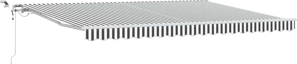 vidaXL Copertină retractabilă automat cu LED, antracit/alb, 450x300 cm