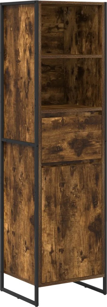 vidaXL Dulap pentru cărți cu sertar Stejar fumuriu 43 x 36 x 150.5 cm