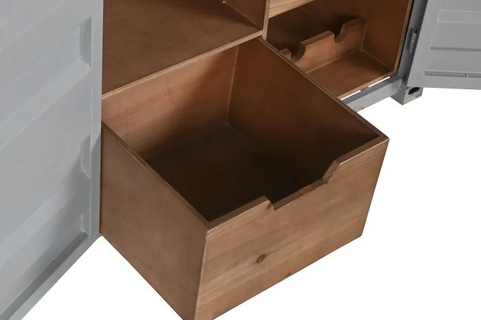 Consola de bar, din metal, gri, stil industrial, Cargo