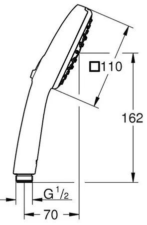 Para de dus Grohe Tempesta Cube 110 crom cu 3 functii