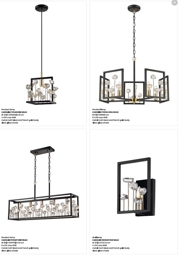 Aplica de perete moderna design deosebit CAROLINE negru mat/ french gold