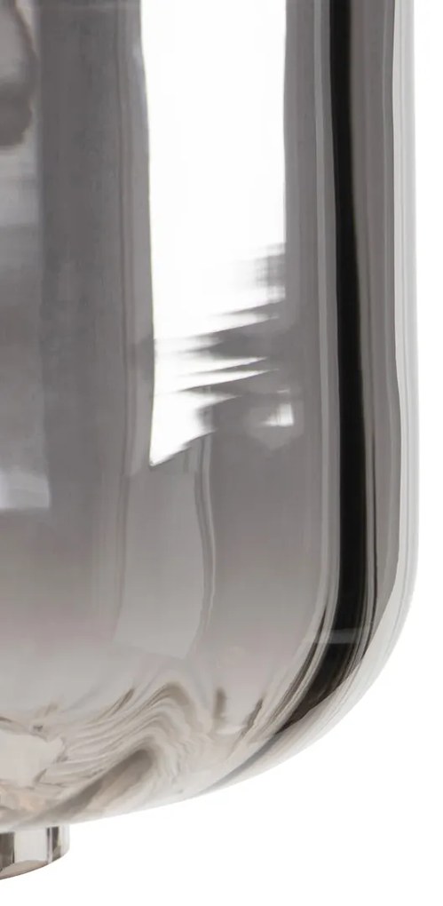 Lampă de podea inteligentă neagră cu sticlă fumurie incl. WiFi ST64 - Qara Down