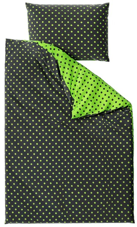 Lenjerie de pat din bumbac COLAM verde-negru Dimensiune lenjerie de pat: 70 x 90 cm | 140 x 200 cm