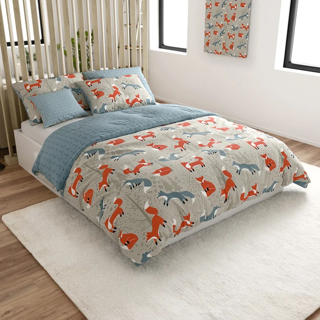 Lenjerie de pat din bumbac FOXIVA gri Dimensiune lenjerie de pat: 70 x 90 cm | 140 x 200 cm