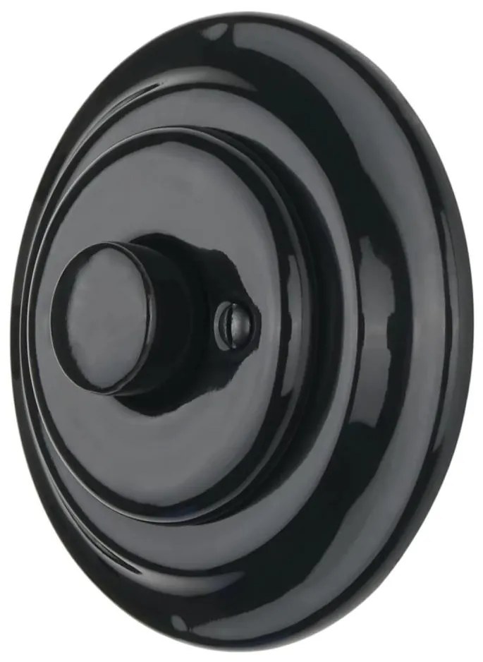 Bohemia-Design - Regulator de intensitate rotativ retro din porțelan, cu ramă, 250V/10A, negru