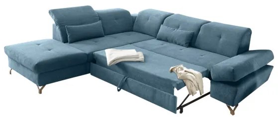 Coltar Extensibil Otoman Stanga Meli, Denim, 275 X 245 Cm