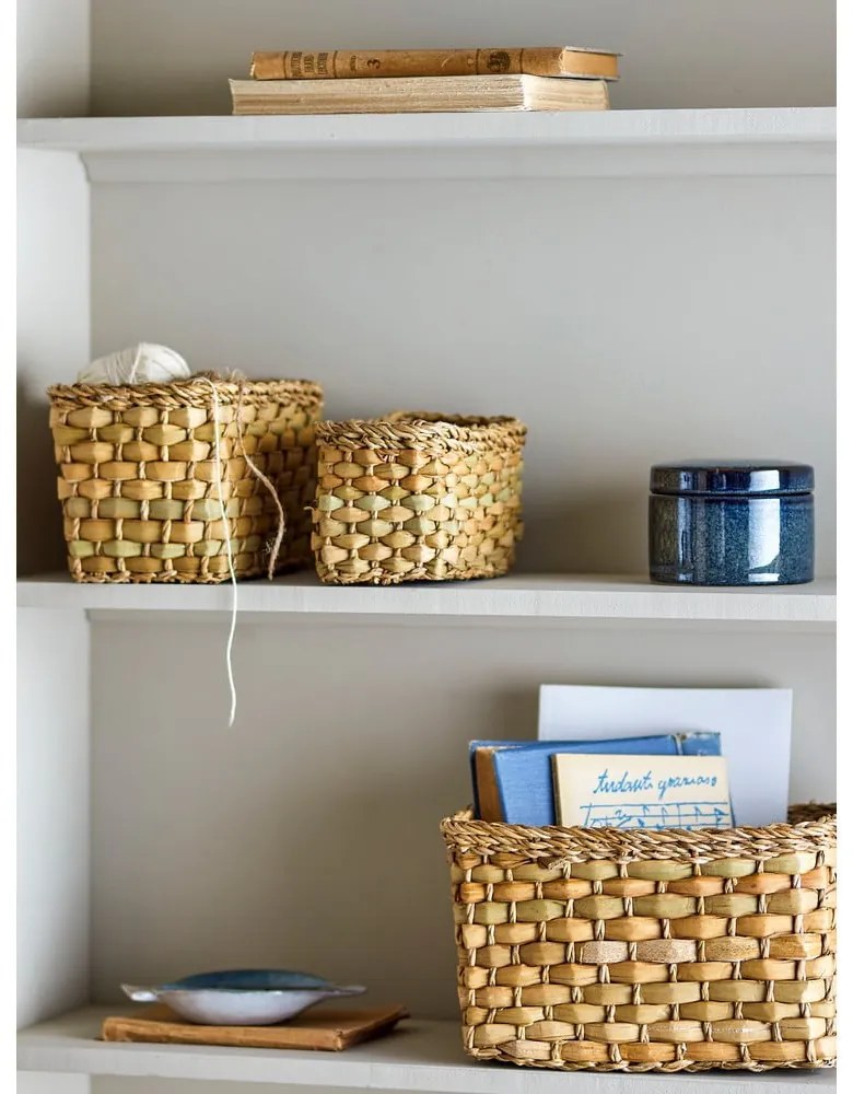 Coșuri de depozitare 3 buc. din iarbă-de-mare 26x16x16 cm Ramon – Bloomingville