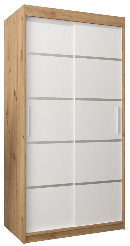 Dulap de haine 120 cm Verika 1 120 (stejar artisan + alb). 1063684