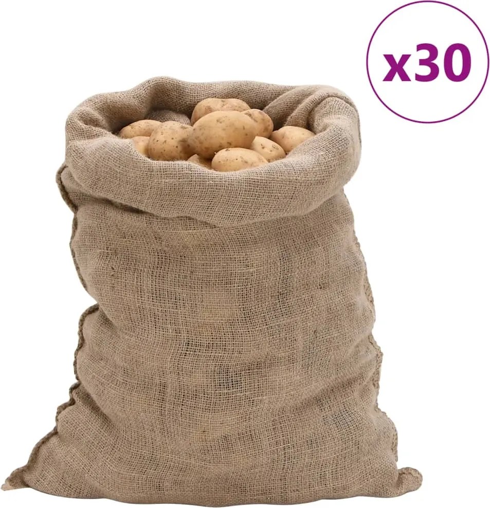 vidaXL Saci de iută, 30 buc., 60x105 cm, iută 100%, 220 g/m²