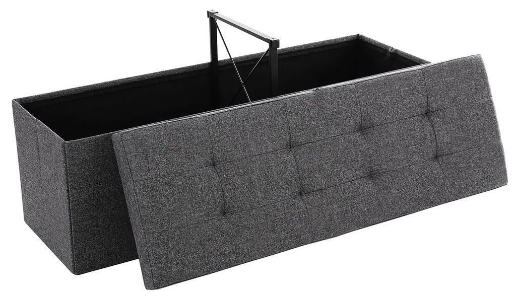 Taburet cu capac rabatabil OTTOMAN 110x38 cm, gri inchis