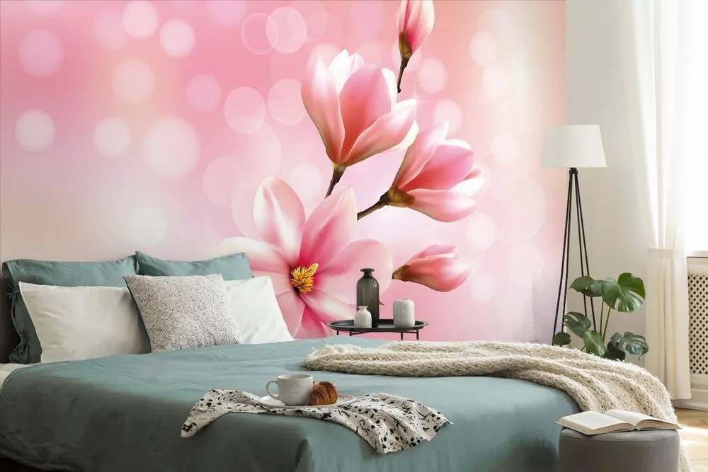 Tapet magnolie roz delicată